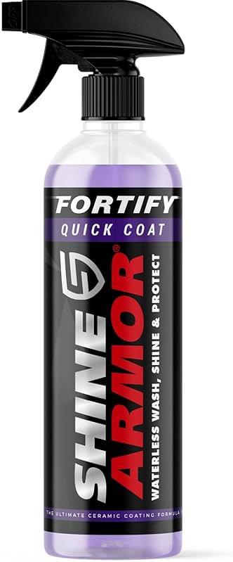 SHINE ARMOR Fortify Quick Coat: 3-in-1 Complete Detailing Spray - Car Wax, Waterless Wash and Ceramic Coating - Paint Protection for Cars, Trucks, Bikes and SUVs, Made in USA, 16floz by SHINE ARMOR — Shop at Bazar