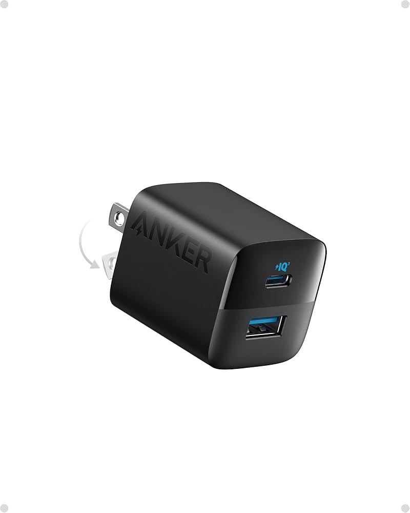 Anker USB C Charger Block, 33W 2 Port Compact Charger with Foldable Plug for iPhone 17/16 Series, Galaxy, and More (Cable Not Included, Black) by Anker — Shop at Bazar
