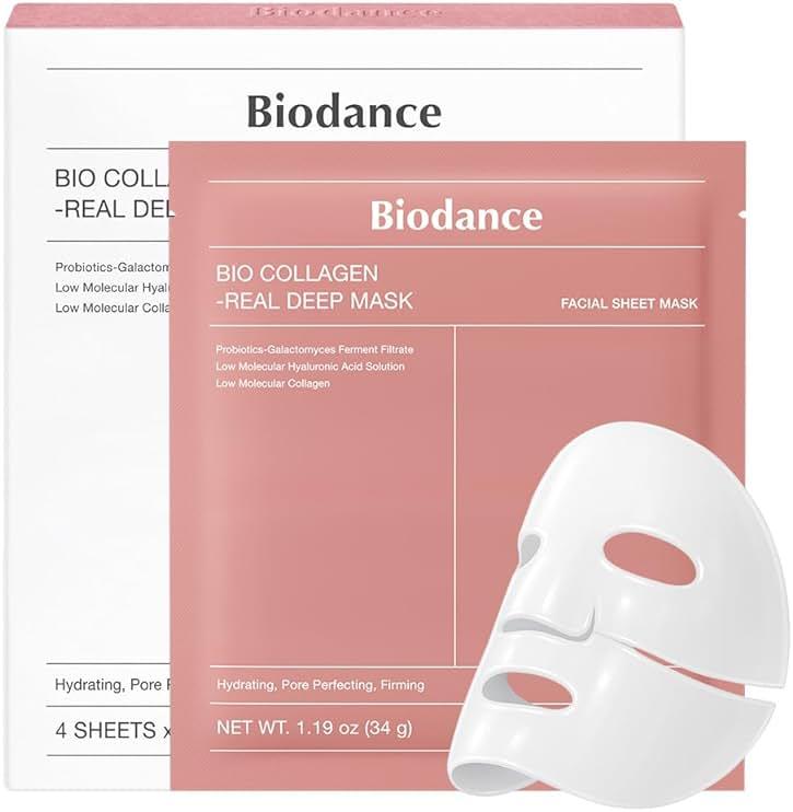 BIODANCE Bio-Collagen Real Deep Mask, Hydrating Overnight Hydrogel Face Mask, Pore Minimizing, Elasticity, Plumping, Travel Essentials & Self Care Gifts for Women, Korean Skin Care | 1.19oz(34g) x 4ea by BIODANCE — Shop at Bazar