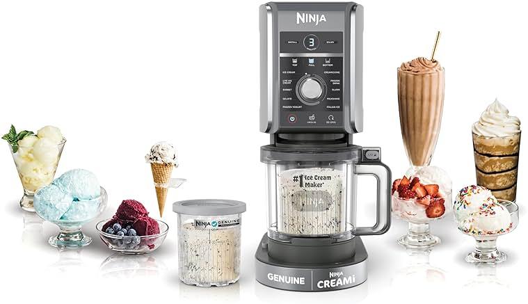 Ninja CREAMi Deluxe Ice Cream Maker | 11-in-1 Create Frozen Desserts, Sorbet, Milkshakes, Yogurt & More | Includes 2 Dishwasher Safe XL 24 Oz. Tubs with storage lids | Silver | NC501 by Ninja — Shop at Bazar
