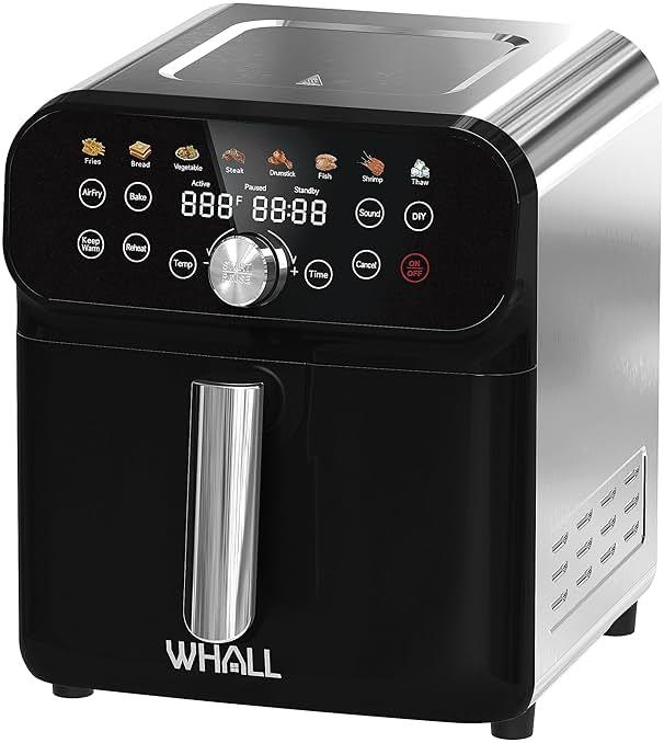 WHALL Air Fryer, 5.5QT Air Fryer Oven with LED Digital Touchscreen, 12-in-1 Cooking Functions Air fryers, Dishwasher-Safe Basket, Stainless Steel/BS by Nicebay — Shop at Bazar
