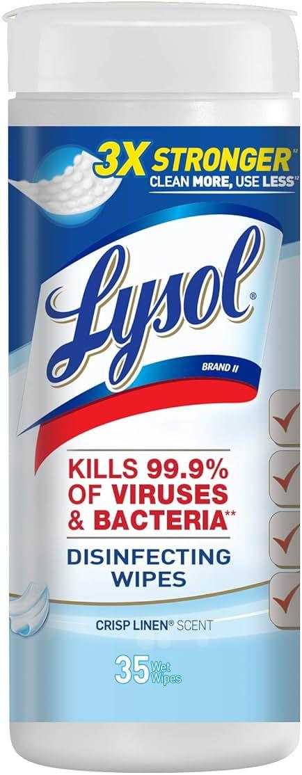 Lysol Disinfecting Wipes, Crisp Linen, 35ct, Crisp Linen, 35 Count (Pack of 1) by Lysol — Shop at Bazar