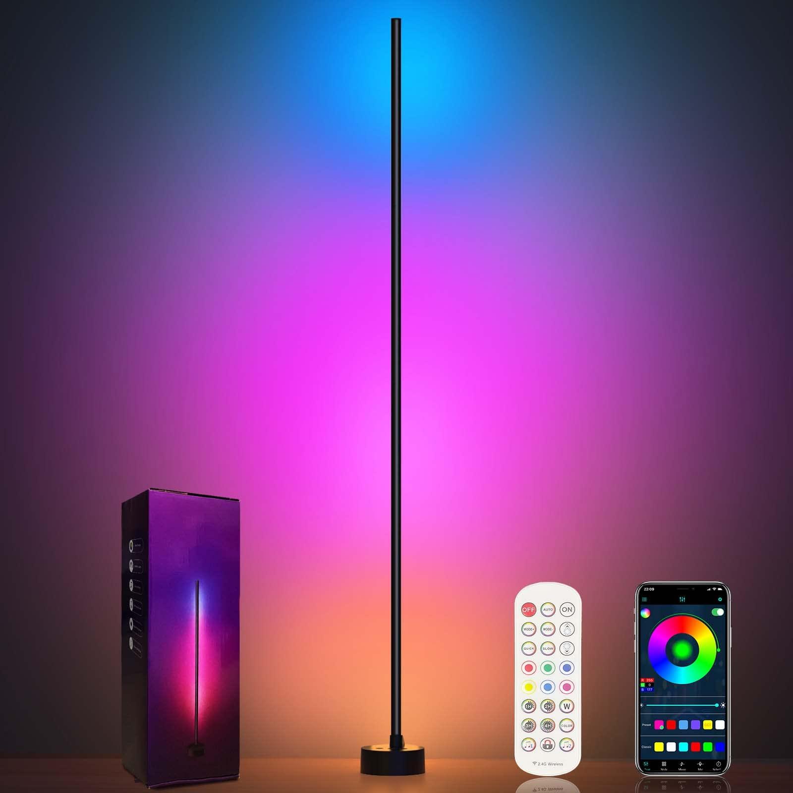 Miortior Corner Floor Lamp - Smart RGB LED Corner Lamp with App and Remote Control, 16 Million Colors & 68+ Scene, Music Sync, Timer Setting - Ideal for Living Rooms, Bedrooms, and Gaming Rooms by Miortior — Shop at Bazar