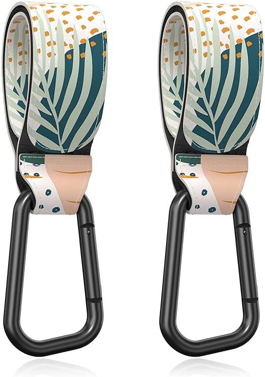 Gukeniu Baby Stroller Hooks for Hanging Bags, Universal Stroller Clips Accessories, Mommy Hook for Diaper Bag, Shopping Cart, Purse, Backpack - 2 Pack, Abstract Leaf — Shop at Bazar