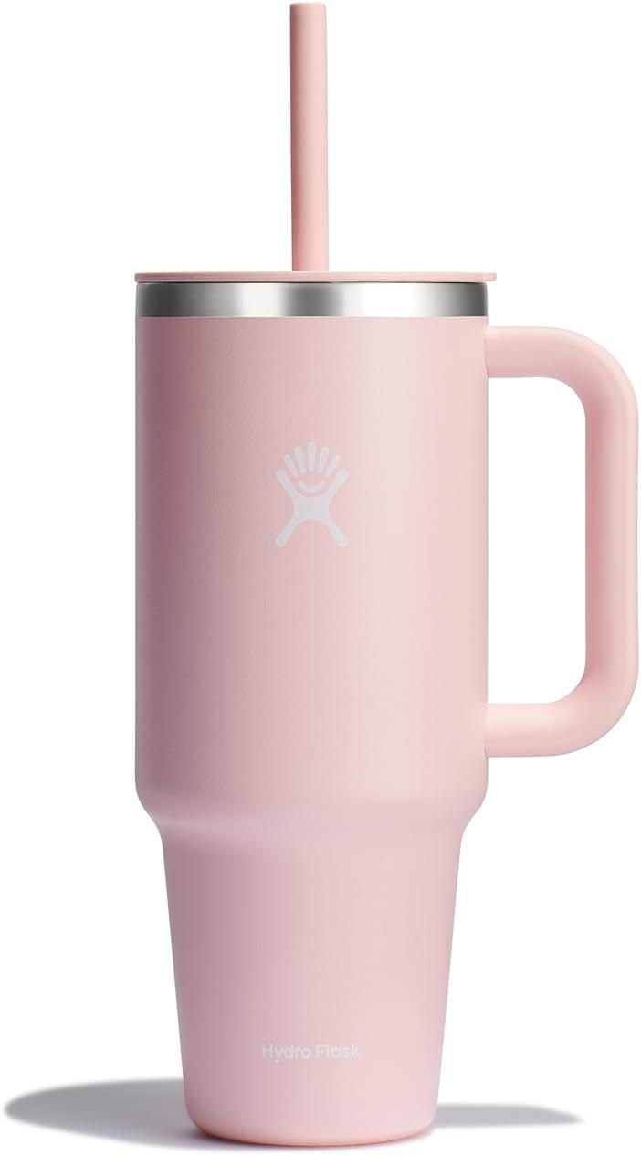 Hydro Flask Travel Tumbler with Handle, Lid and Straw - Insulated Stainless Steel in 40 Oz Trillium by Hydro Flask — Shop at Bazar