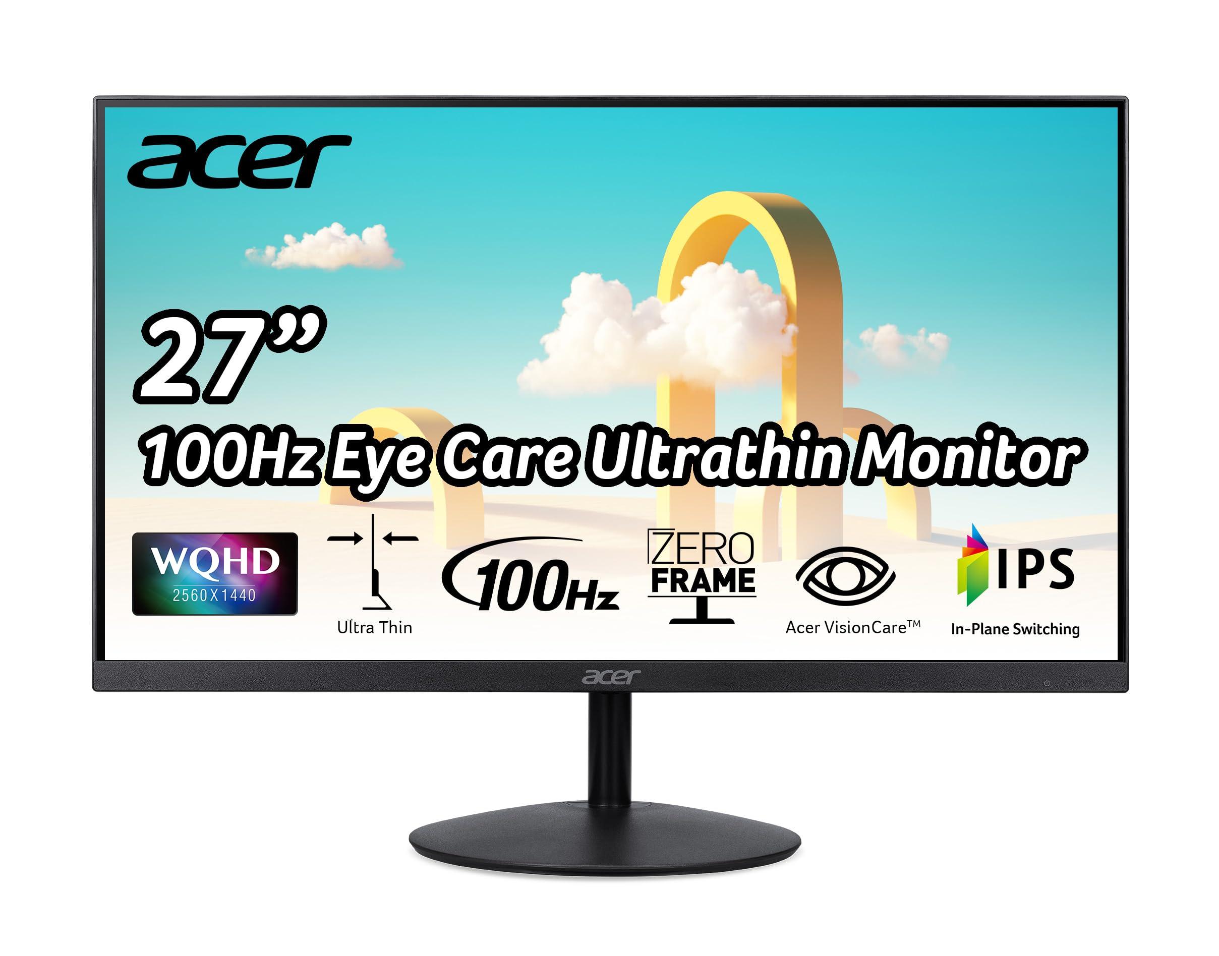 acer SB272U Ebiip 27" WQHD 2560x1440 IPS Zero-Frame Gaming Office Monitor | AMD FreeSync Technology | Ultrathin Stylish Design | 100Hz | 1ms VRB | Low Blue Light | Display Port & 2 x HDMI 2.0 Ports by Acer — Shop at Bazar