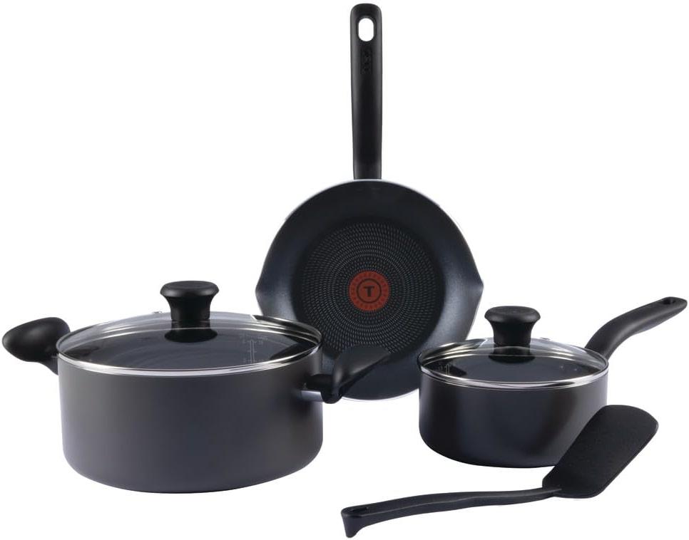 T-fal Initiatives Nonstick Cookware Set 6 Piece Oven Safe 350F Cookware, Pots and Pans, Oven, Broil, Dishwasher Safe Gray by T-Fal — Shop at Bazar