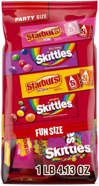 SKITTLES Original, SKITTLES Wild Berry & STARBURST Original and STARBURST FaveReds Fun Size Chewy Candy Variety Bag, Party Size, 20.13 Oz Bulk Bag by Wrigley's — Shop at Bazar