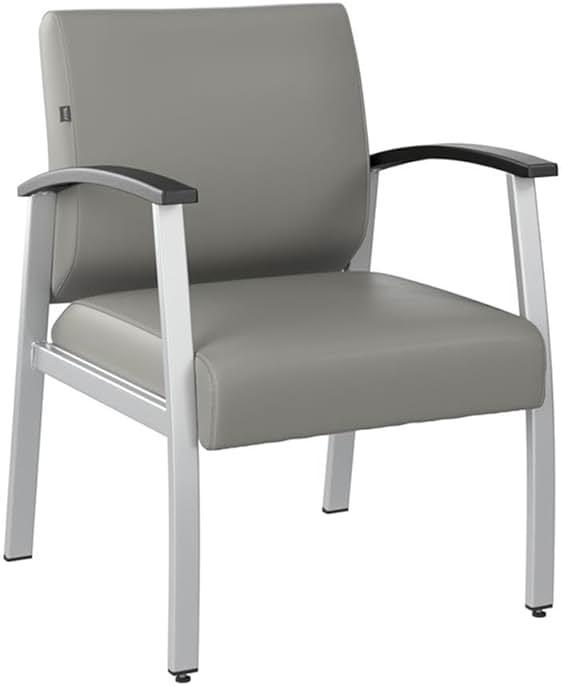 Bush Business Furniture Arrive Waiting Room Guest Chair with Arms in Light Gray Vinyl, Reception Area Seating for Office and Lobby by Bush Furniture — Shop at Bazar