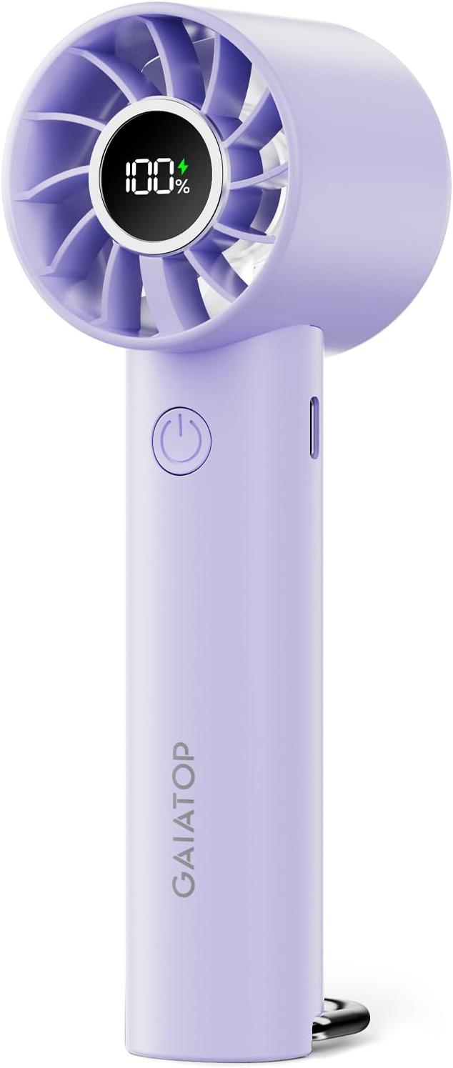 Gaiatop Portable Mini Fan, 3 Speed Handheld Fans with Power Display Flashlight, USB Rechargeable Battery, Lightweight Personal Cooling for Women Men Indoor Outdoor Travel Purple by Gaiatop — Shop at Bazar