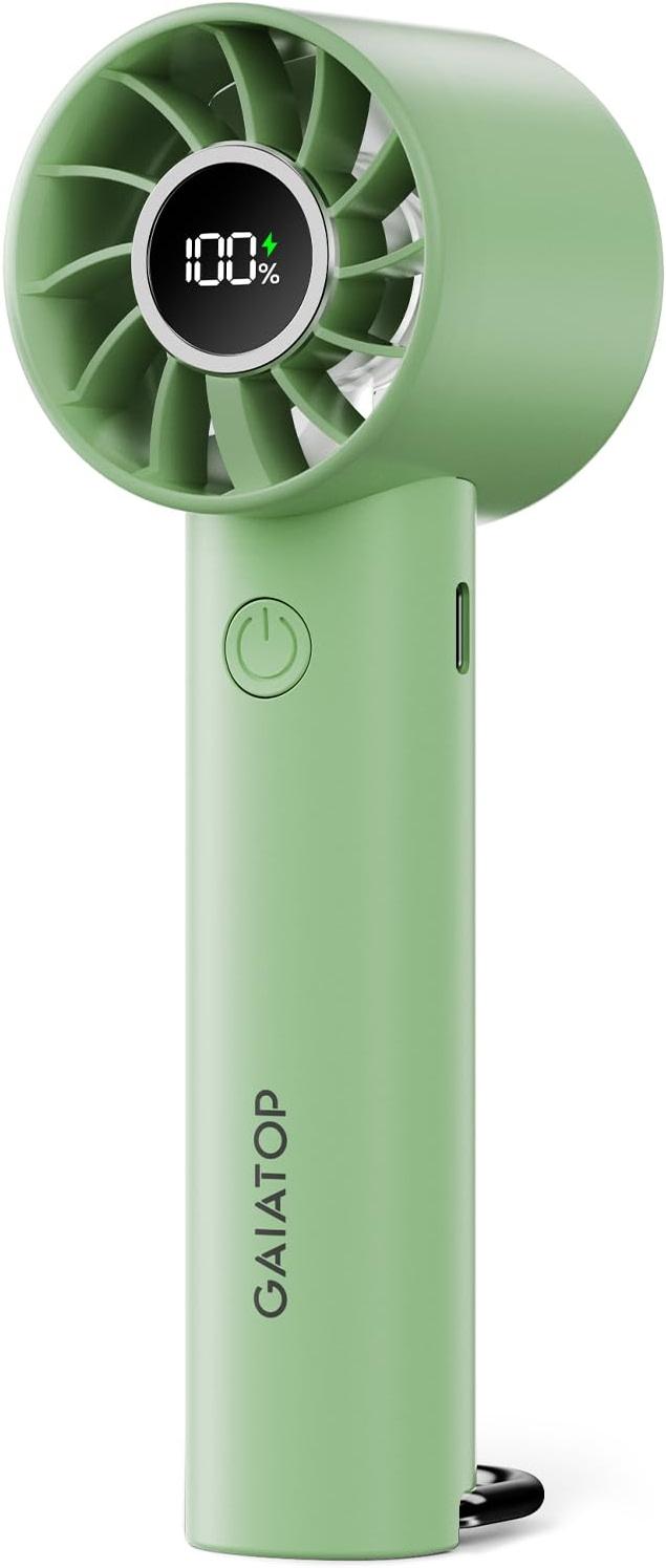 Gaiatop Portable Mini Fan, 3 Speed Handheld Fans with Power Display Flashlight, USB Rechargeable Battery, Lightweight Personal Cooling for Women Men Indoor Outdoor Travel Green by Gaiatop — Shop at Bazar