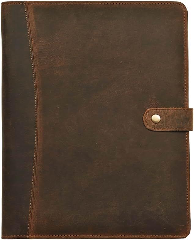 Leather Village Leather Portfolio Organizer - Professional Business Padfolio for Men & Women - Stylish Document Card Holder, Resume Folder, Folio for A4/Letter Size Writing Legal Pad, Brown by LEATHER VILLAGE — Shop at Bazar