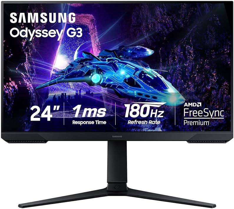 Samsung 24-Inch Odyssey G3 (G30D) Series FHD Gaming Monitor, 1ms, 180Hz, AMD FreeSync, Adjustable Stand, Black Equalizer, Virtual Aim Point, Eye Saver Mode, Flicker-Free, LS24DG302ENXZA by Samsung — Shop at Bazar