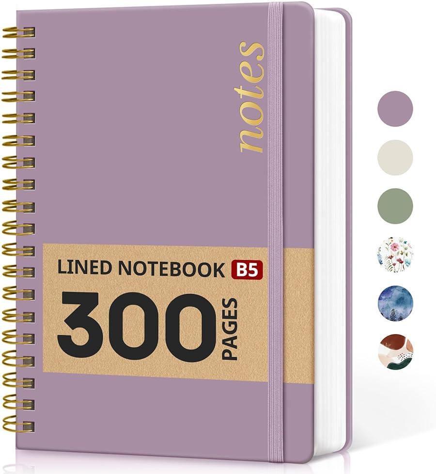 Lined Spiral Notebook Journal for Work, 300 Pages Thick B5 (7.1"x10") College Ruled Journal for Women & Writing, Hardcover Notebook for Note Taking, Perfect for Office Home School Supplies, Purple by Taja — Shop at Bazar