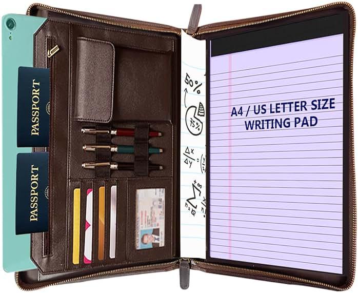 STAR VISTA Flamingo Full Grain Cowhide Leather Padfolio - Executive Business Folio, Sleeve for 13" Tablet & iPhone16, A4/US Letter Size Binder, Lefty Friendly by STAR VISTA — Shop at Bazar
