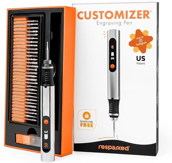Resparked Customizer Engraving Pen Ultimate Cordless Portable Tool for Artists & DIYers - Engrave 50+ Surfaces - Beginner Friendly - Rechargeable - Free 30 Bits & Mastery Guide by Resparked — Shop at Bazar