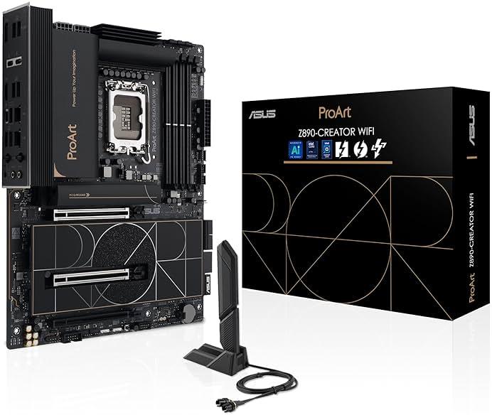 ASUS ProArt Z890-CREATOR WIFI Z890 LGA 1851 ATX Motherboard, Intel® Core™ Ultra Processor Series 2 Ready, 16+2+1+2 stages, PCIe® 5.0, DDR5, Thunderbolt™ 5 Type-C®, 10+2.5 Gb LAN, WiFi 7, 5x M.2, AI OC by ASUS — Shop at Bazar