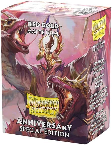 Dragon Shield | Matte Dual Standard Size Card Sleeves | 100 CT - Smooth & Tough Premium TCG Sleeves - Compatible with Pokemon, Flesh & Blood, One Piece & Magic the Gathering | Red/Gold by Dragon Shield — Shop at Bazar