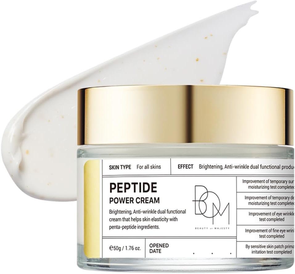 BOM COSMETICS Peptide Power Cream 1.76 Fl Oz, Daily Moisturizing Cream with Peptide and 99% Pure Gold for Hydration, Collagen Support to improve Skin Texture, Skin Barrier Care, Korean Skincare by BOM — Shop at Bazar