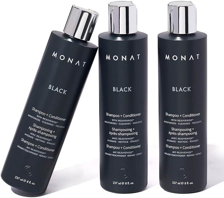 MONAT Black Shampoo + Conditioner – 3-Month Supply – A 2-in-1 Formula for Optimal Hair Care in One Step – Cleanses, Conditions, and Promotes Stronger, Healthier-Looking Hair – 711ml (24.0 fl oz) by MONAT — Shop at Bazar