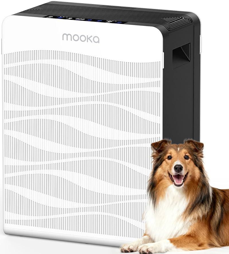 Air Purifier for Home Large Room 2800 Ft², MOOKA Double-Sided Air Purifiers for Home Pets with Washable Filters, PM2.5 Air Quality Monitor, Air Filter Cleaner for Bedroom, Dorm Room, Office by MOOKA — Shop at Bazar