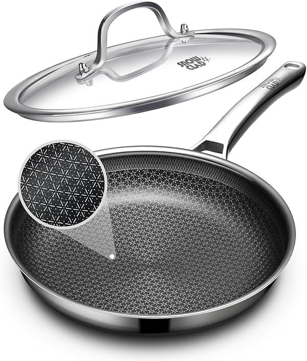 OATOFP Non Stick Frying Pans 12 inch, Hybrid Frying Skillets Nonstick with Lid,non stick Stainless Steel Pans, Dishwasher and Oven-Safe Chef Pan, Induction Compatible Cooking Pan, PFOA Free Cookware by OATOFP — Shop at Bazar
