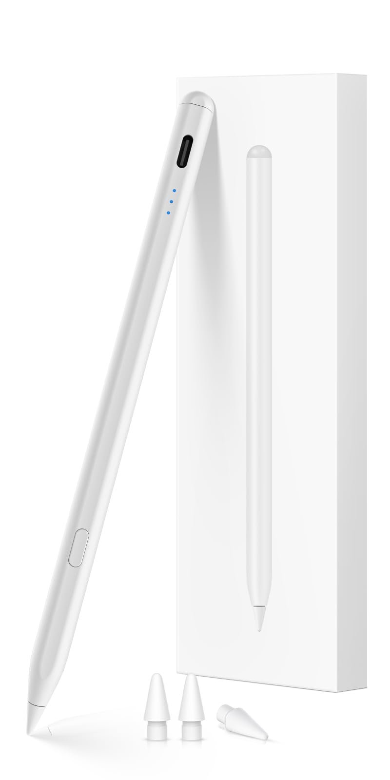 Stylus Pen for ipad 2018-2025, USB-C Fast Charging Pencil, Pixel-Perfect Tilt Sensitivity for iPad 11/10/9/8/7/6/A16, iPad Mini 7/6/5, iPad Air M3/M2 11"/13"/5/4/3, iPad Pro M4 13"/12.9″/11″