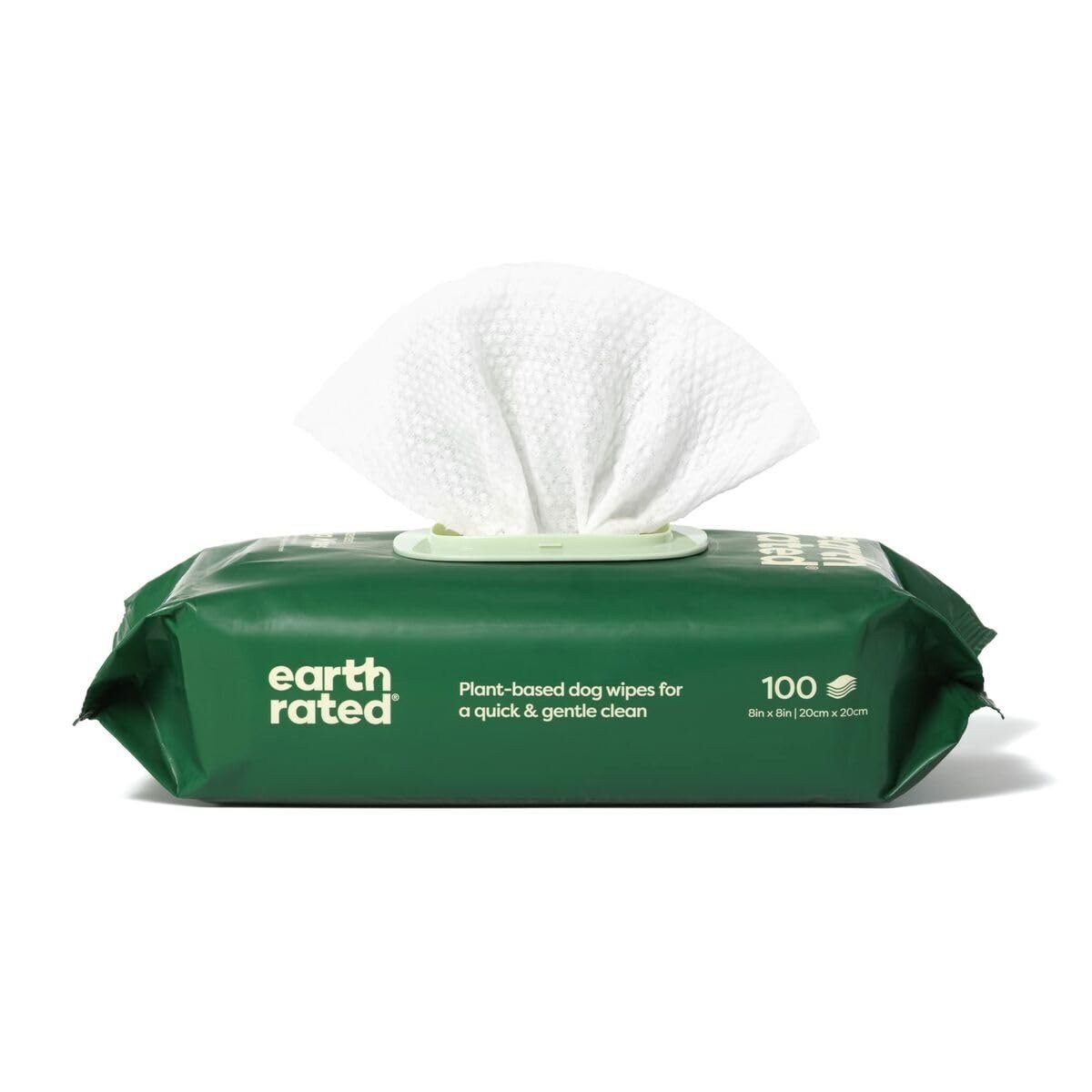 Earth Rated Pet Wipes for Dogs and Cats, Hypoallergenic, Cleaning and Hydrating, for Grooming Paws, Body and Butt, Unscented, 100 Count