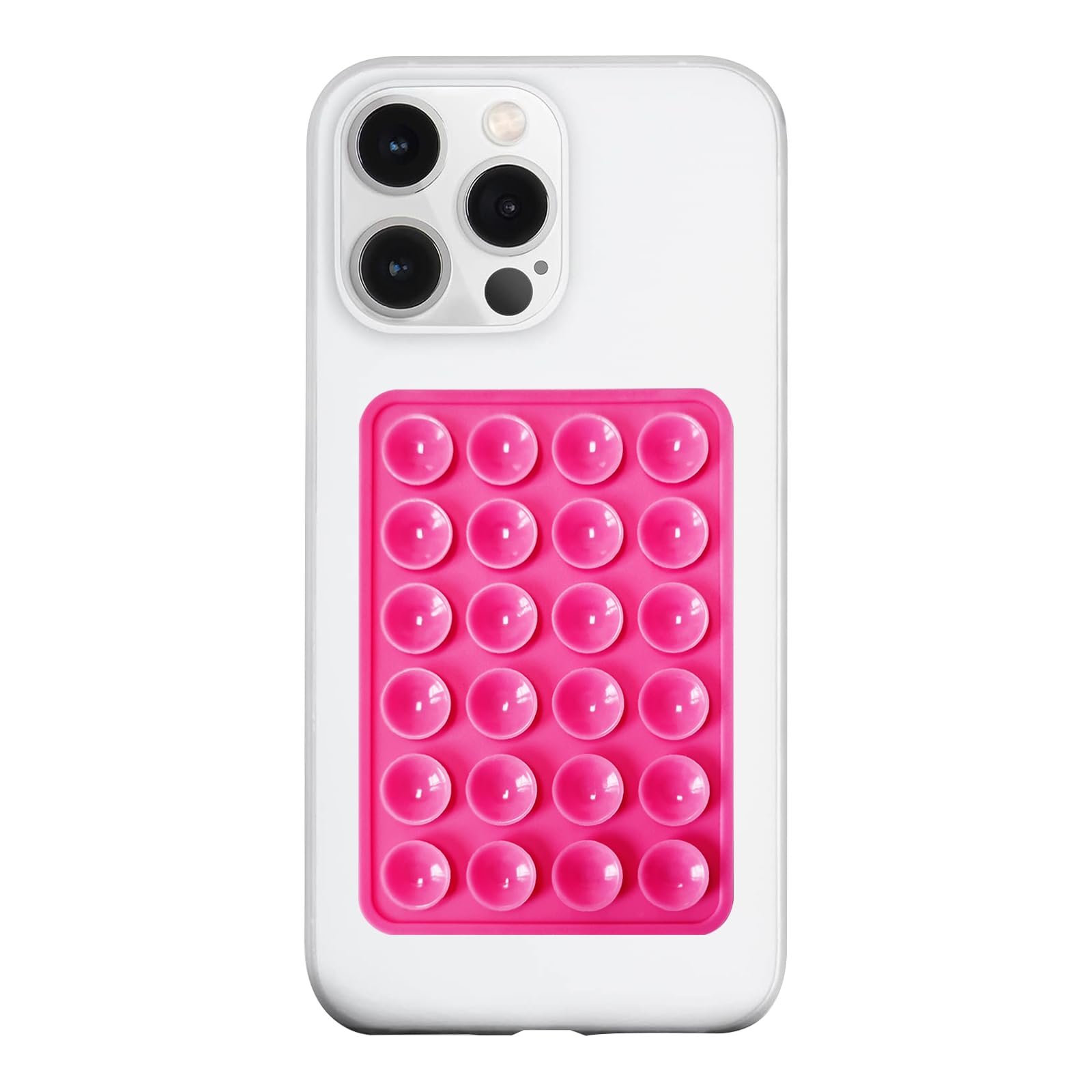 LvShuLiangPin Anteel Silicone Suction Phone Case Mount, Silicon Adhesive Phone Accessory for Smartphones, Hands-Free Mirror Shower Phone Holder for Selfies, Tiktok Videos (Rose)
