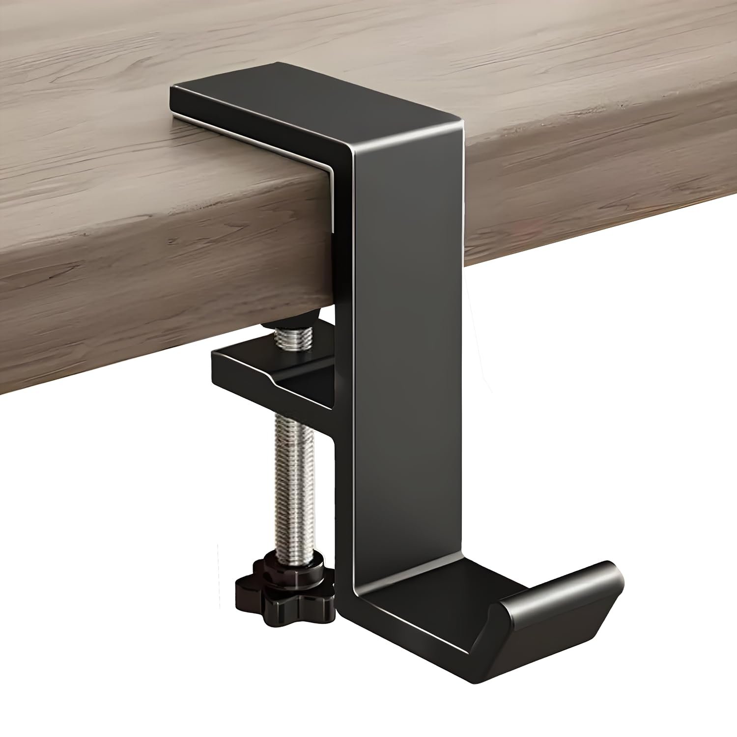 Headphone Stand Hanger Holder, Under Desk Aluminum Alloy Headset Stand with Fit for Gaming PC Accessories,Under Desk Clamp Hook Mount Suitable for Xbox/PS4 Controller, Office, Computer Desk (Black)