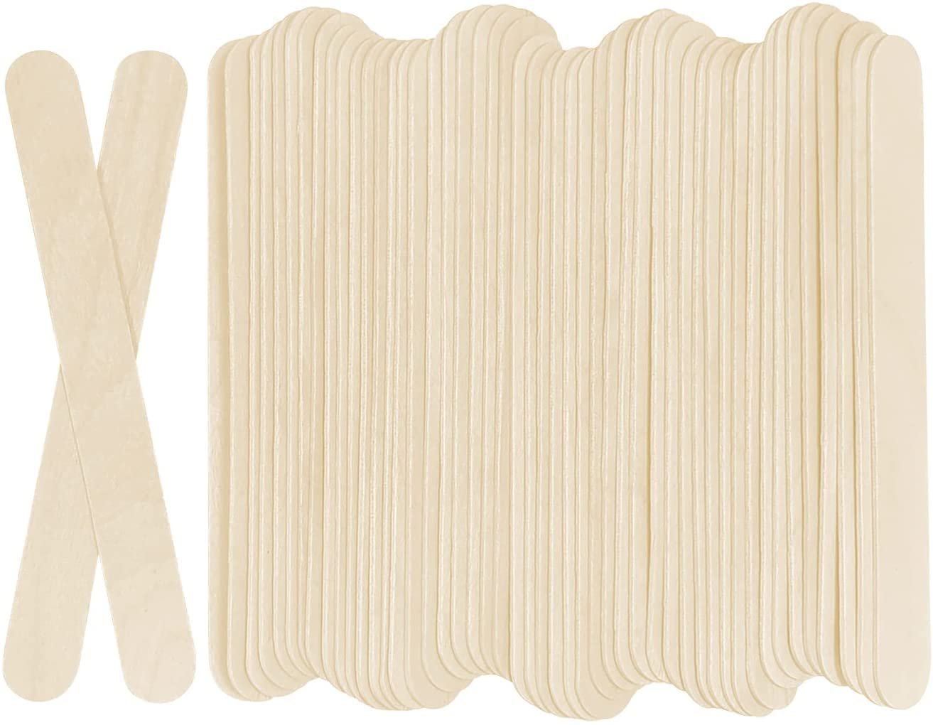 KTOJOY 100Pcs Jumbo Wooden Craft Sticks Popsicle Stick 6” Long x 3/4”Wide Treat Ice Pop for DIY Crafts，Home Art Projects, Classroom Supplies