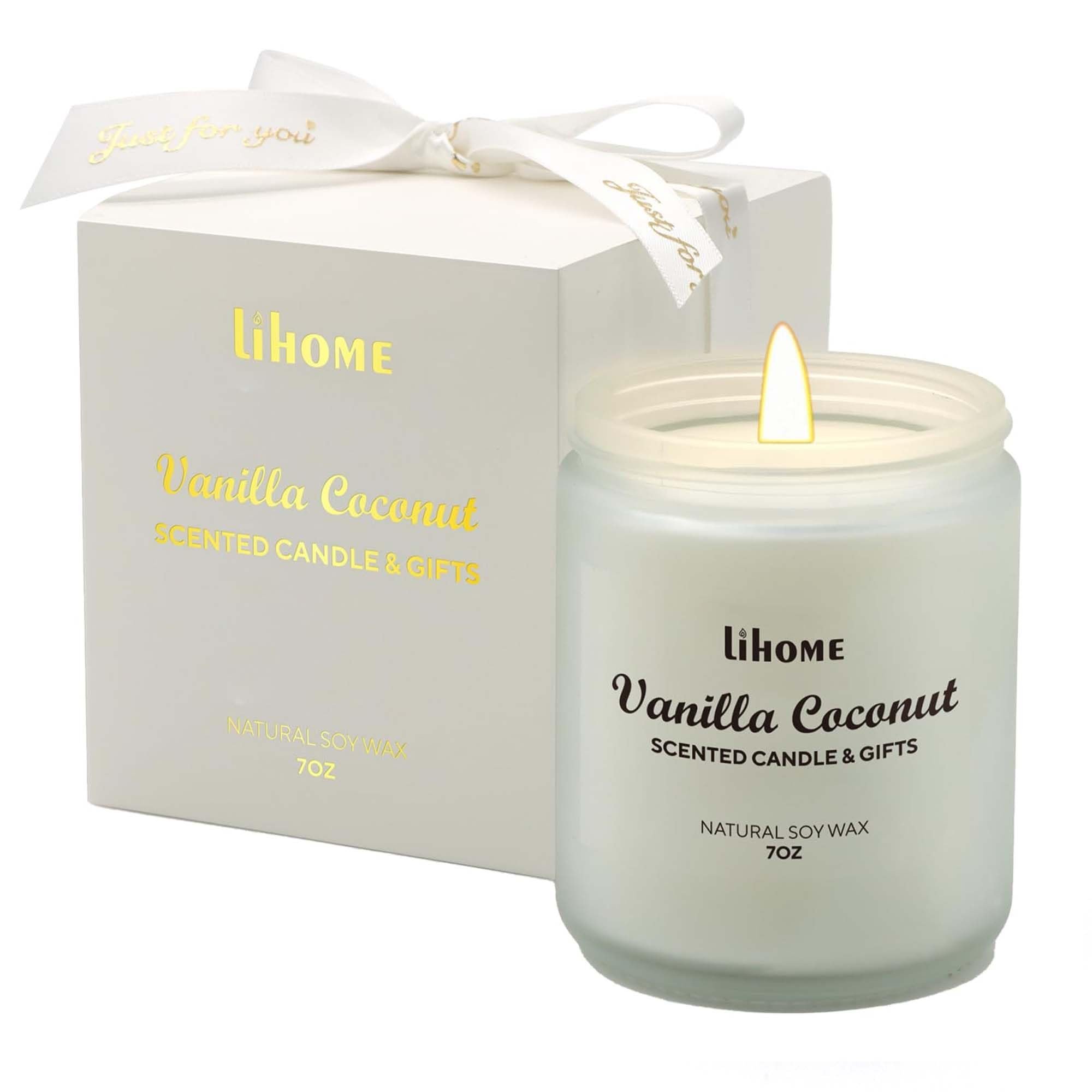 Candles Gifts for Women - Natural Soy Wax Candle for Home Scented Perfect for Christmas, Birthday, Mother's Day, Vanilla Coconut Candles