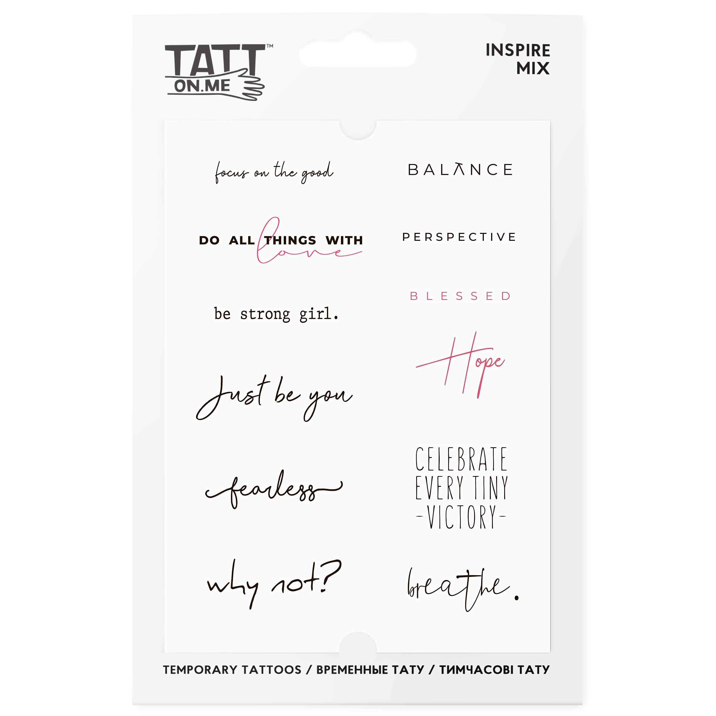 tatton.me Temporary Tattoo Set - 12 Different Designs, 4.1 x 5.8 Inch, Multi-Colored, Non-Toxic, Waterproof, Easy to Apply - Product Image