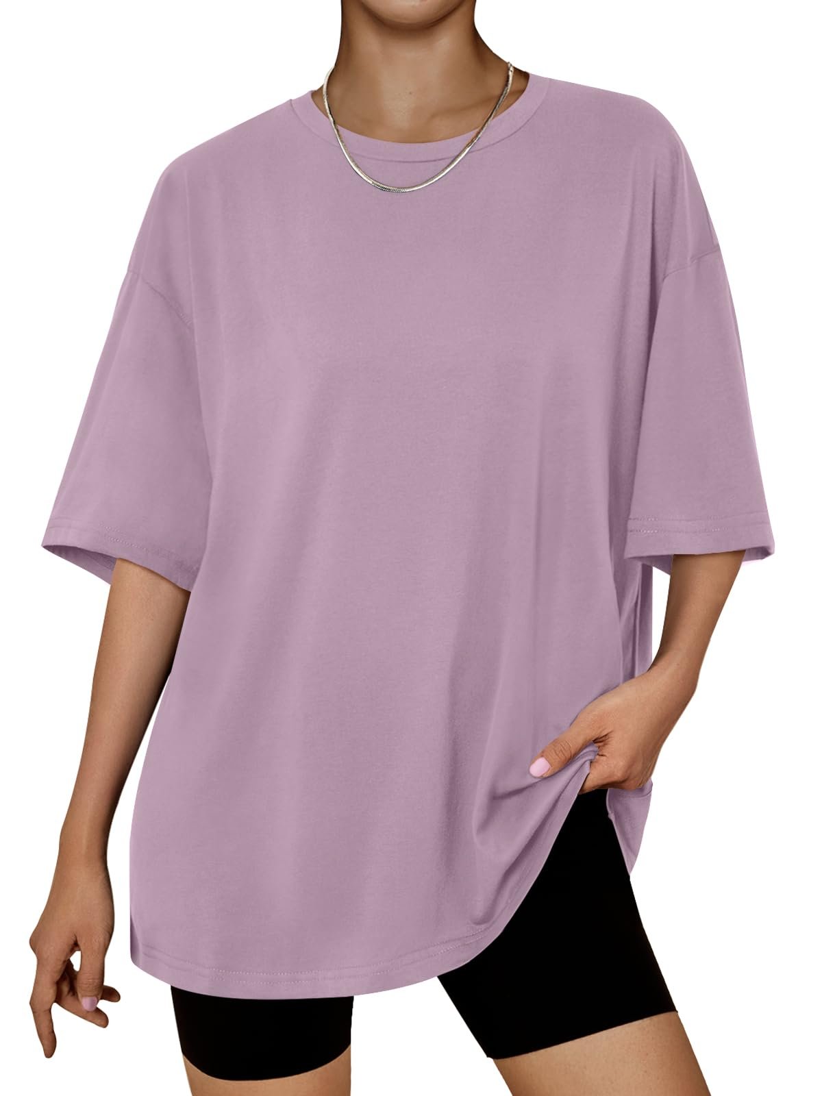 Trendy Queen Womens Oversized Summer T Shirts Fashion Workout Plus Size Tops Short Sleeve Beach Vacation Gym Clothes 2025