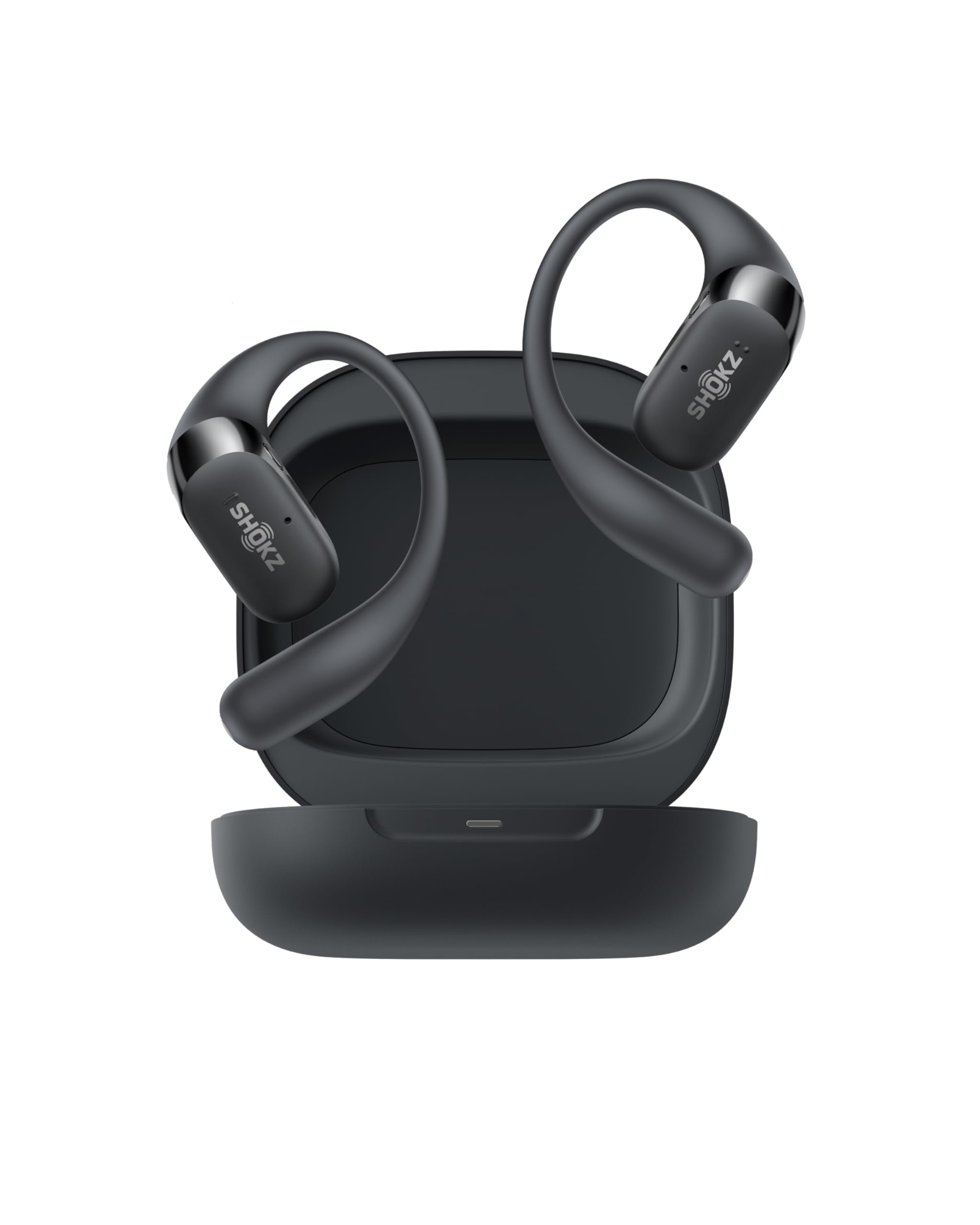 SHOKZ New OpenFit 2 Open-Ear Headphones, True Wireless Bluetooth Earphones with Microphone, Earhook Earbuds with 48 Hours of Playtime, Fast Charging, IP55 Water-Resistant, with Carrying Bag, Black