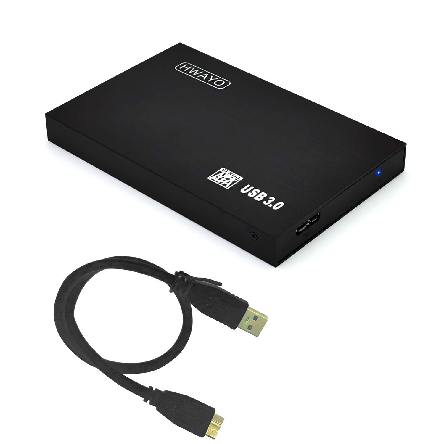 HWAYO 2.5'' 320GB Ultra Slim Portable External Hard Drive USB3.0 HDD Storage for Xbox One Consle, PC, Laptop (Black)