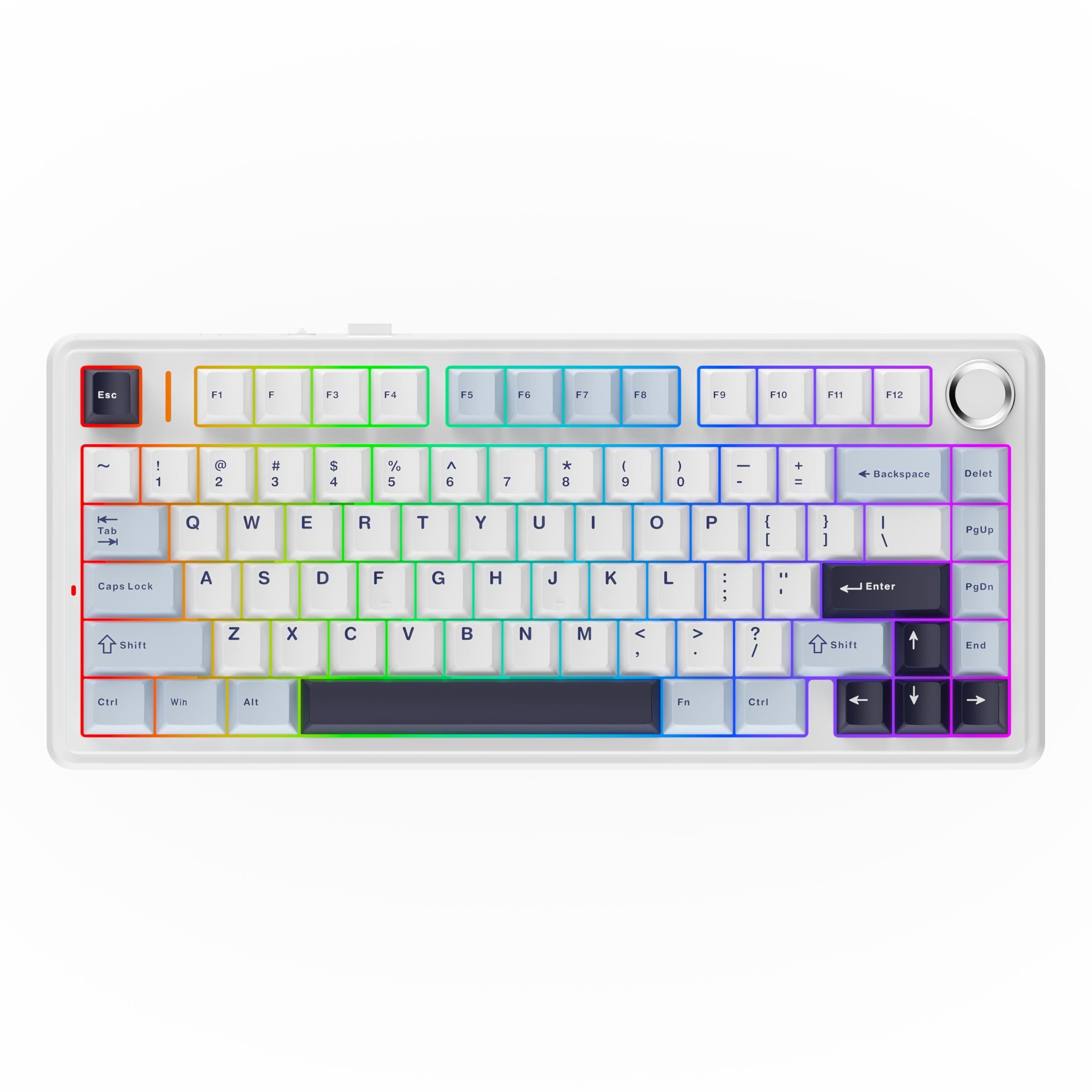 EPOMAKER x Aula F75 Gasket Mechanical Keyboard, 75% Wireless Hot Swappable Gaming Keyboard with Five-Layer Padding&Knob, Bluetooth/2.4GHz/USB-C, RGB (Light Blue, LEOBOG Reaper Switch)