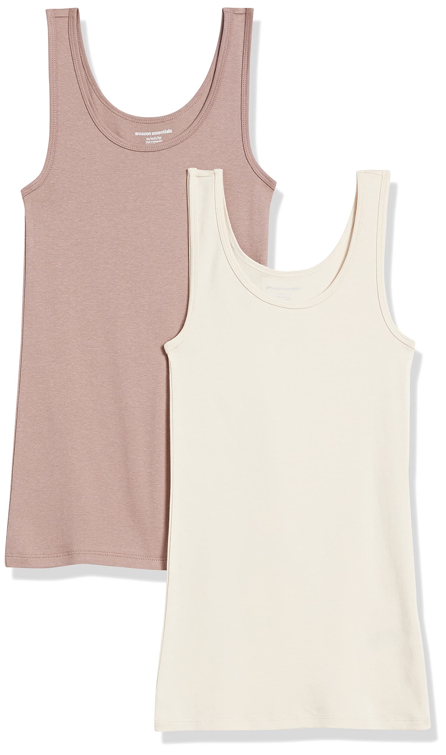 Amazon Essentials Women's Slim-Fit Tank Top, Pack of 2