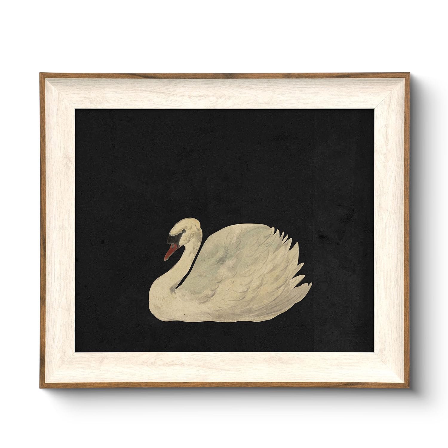 VIYYIEA Framed Wall Art for Living Room, Swan Art Canvas Prints, Vintage Home Decor, Animals Painting Picture, Bathroom Wall Decor Gifts for Friends or Family - 12L x 10W