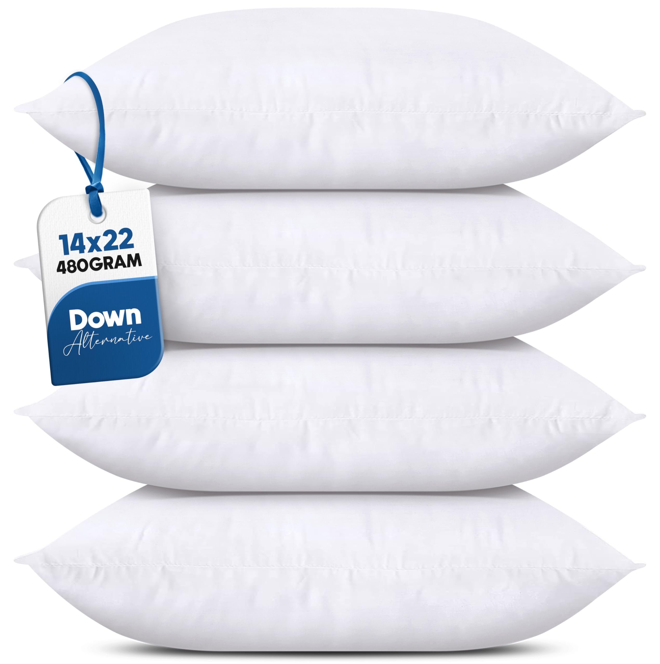 Utopia Bedding Throw Pillows (Set of 4, White), 14 x 22 Inches Pillows for Sofa, Bed and Couch Decorative Stuffer Pillow