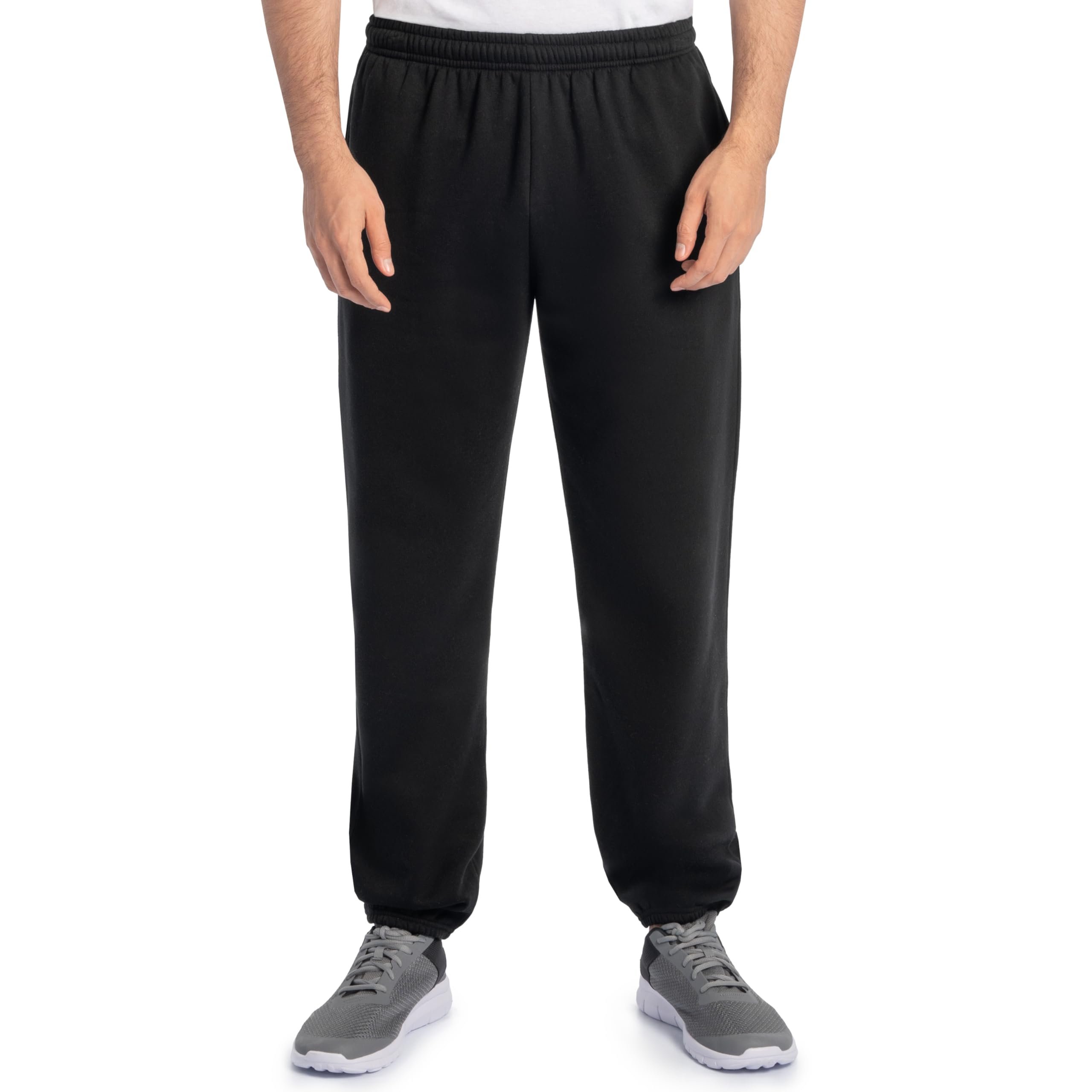 Fruit of the Loom Eversoft Fleece Elastic Bottom Sweatpants with Pockets, Relaxed Fit, Moisture Wicking, Breathable