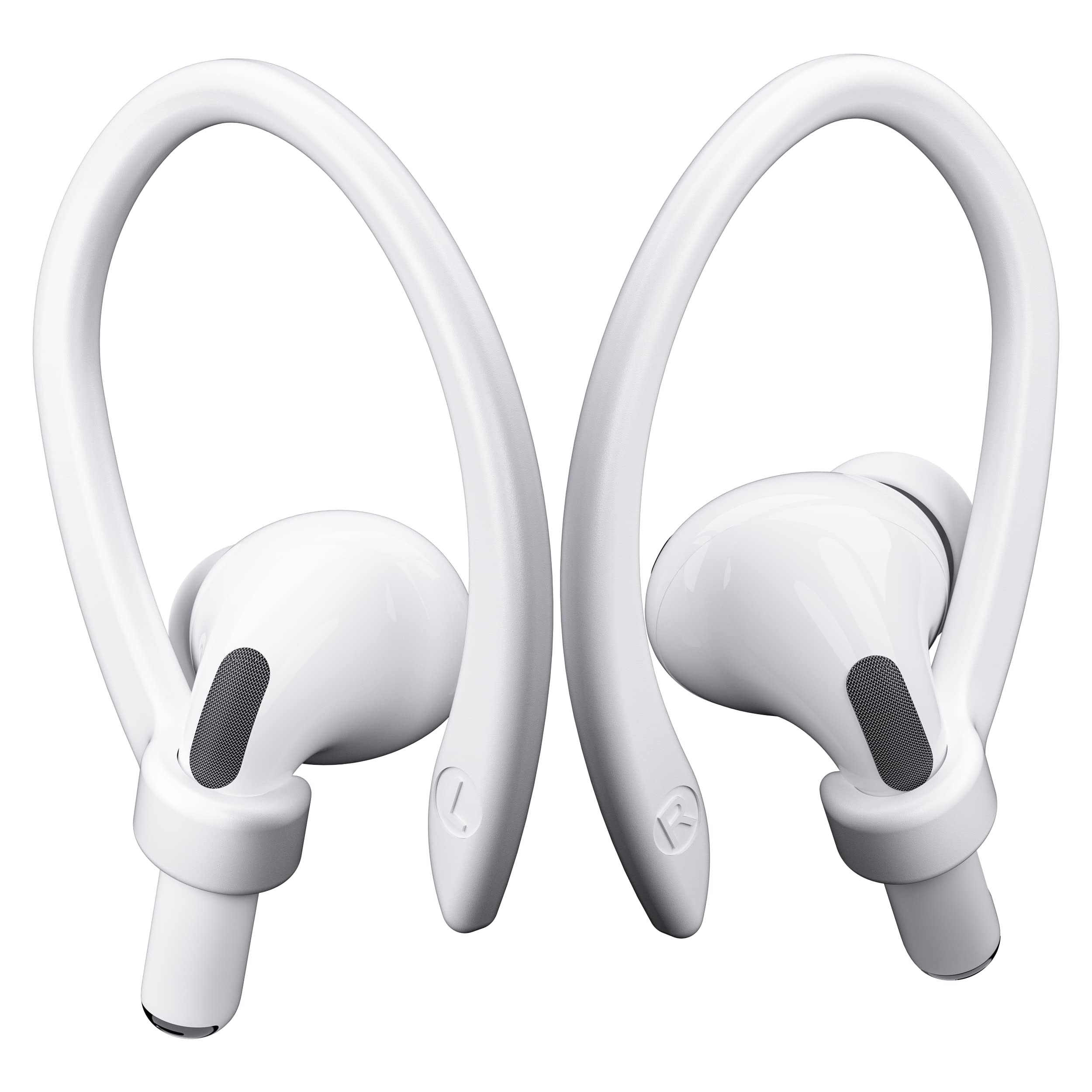 ICARERSPACE 2 Pairs AirPods Ear Hooks for AirPods Pro 3, AirPods Pro 2, AirPods Pro, AirPods 4, 3, 2 & 1, Upgraded Anti Slip Sports Clip Hooks for AirPods 1, 2, 3, 4,Pro, Pro 2, Pro 3 – White