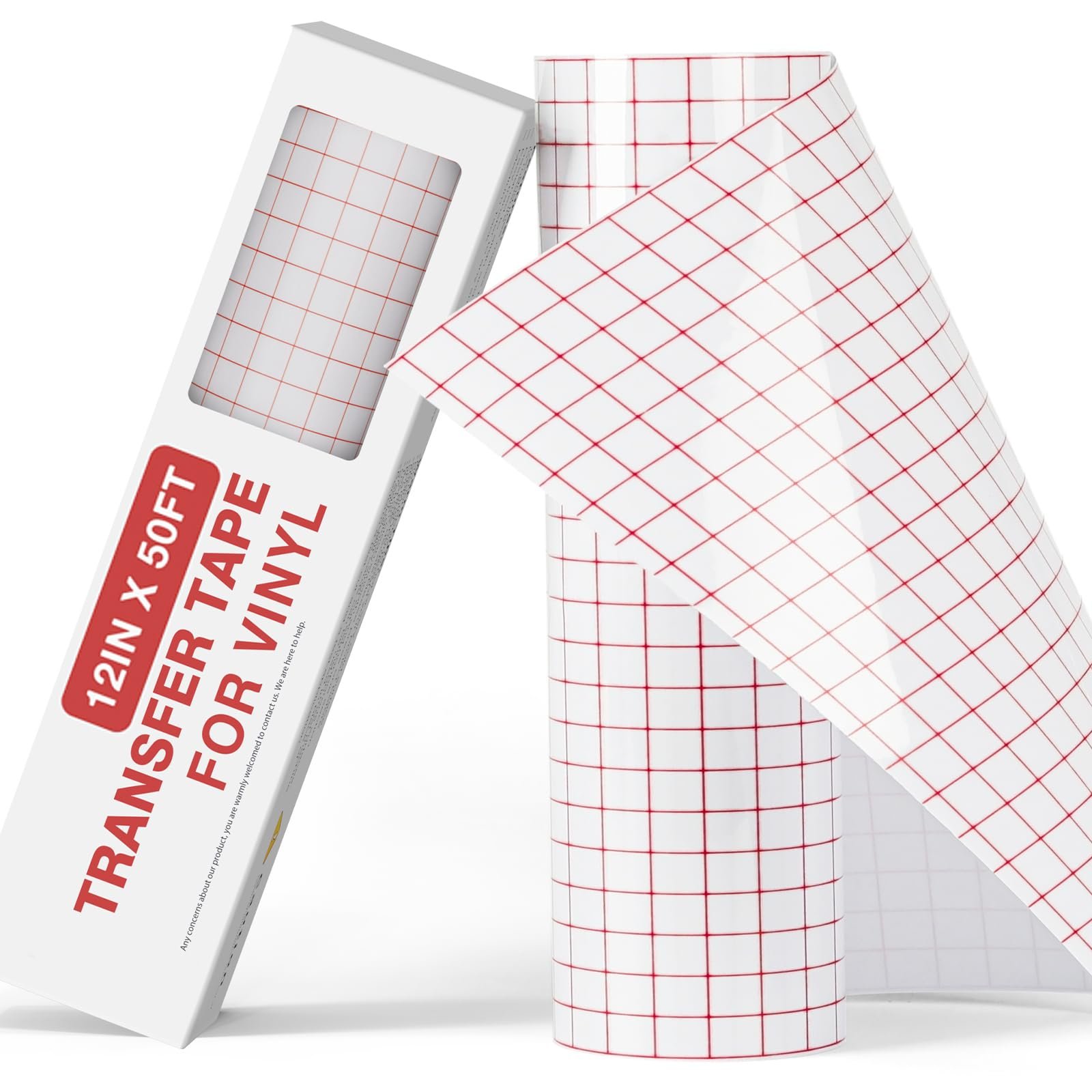 YRYM HT Clear Vinyl Transfer Paper Tape Roll-12 x 50 FT w/Alignment Grid Application Tape for Silhouette Cameo, Adhesive Vinyl for Decals, Signs, Windows, Stickers