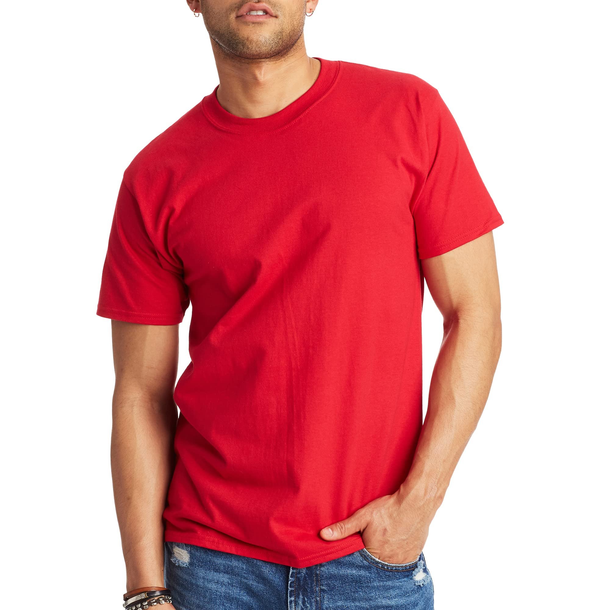 Hanes Men's Beefy-t T-Shirt, Heavyweight Cotton Tee, 1 Or 2 Pack, Big & Tall