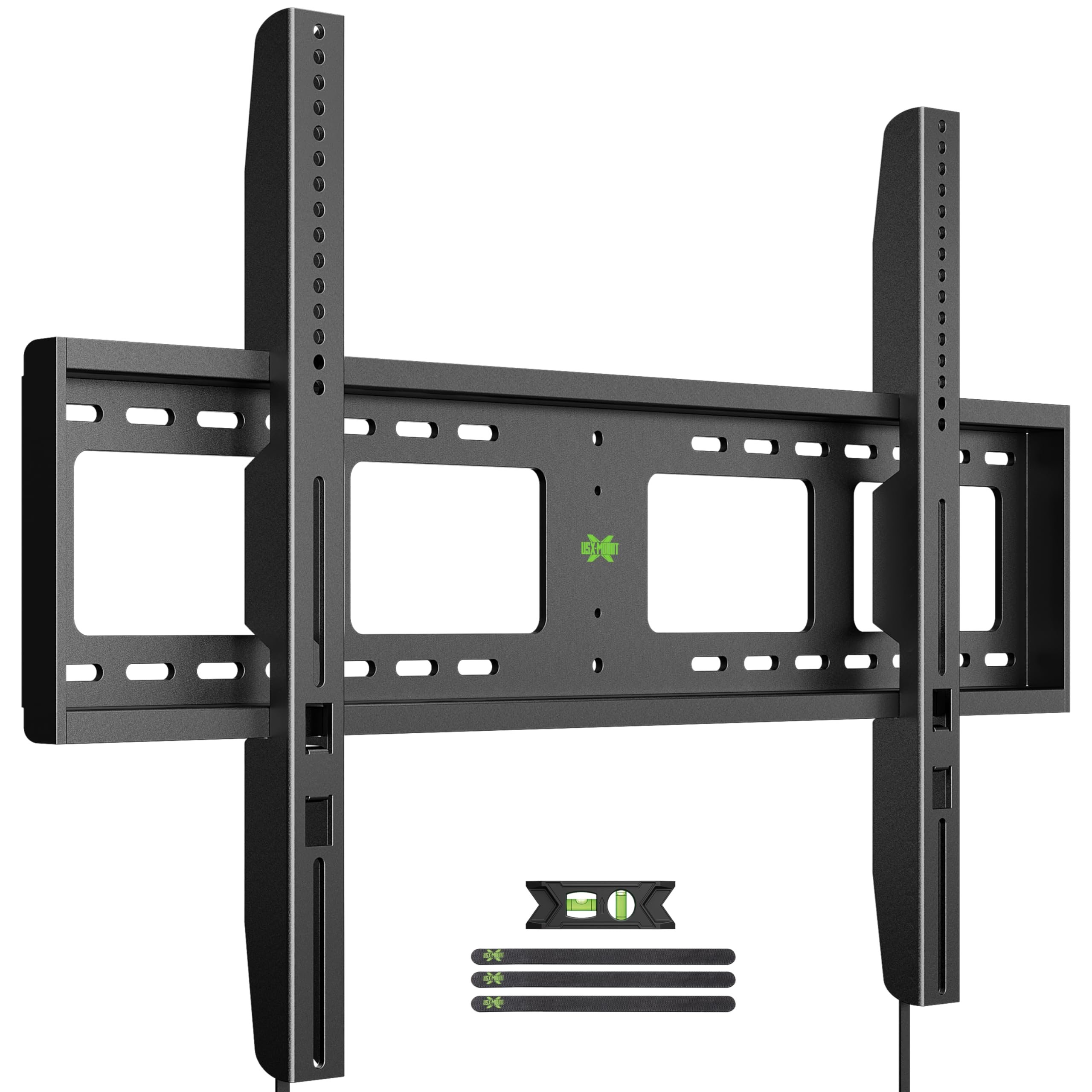 USX MOUNT Heavy Duty Fixed TV Wall Mount for 65-100 inch Flat TVs, Max Load 200 Lbs, Low Profile Bracket Fits 16" 18" 24" 32 inch Stud Spacing, Max VESA 800x600mm for Most 65 75 85 86 90 98 100 TVs