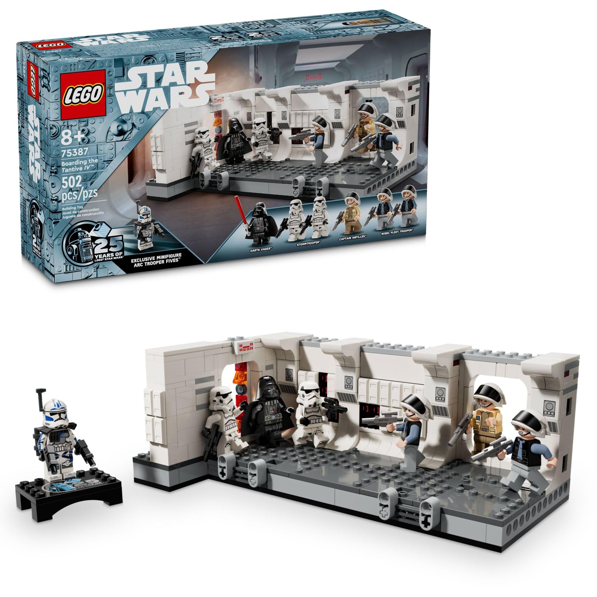 LEGO Star Wars: A New Hope Boarding The Tantive IV Fantasy Toy, Collectible Star Wars Toy with Exclusive 25th Anniversary Minifigure Clone Trooper Fives, Gift Idea for Kids Ages 8 and Up, 75387 - Product Image