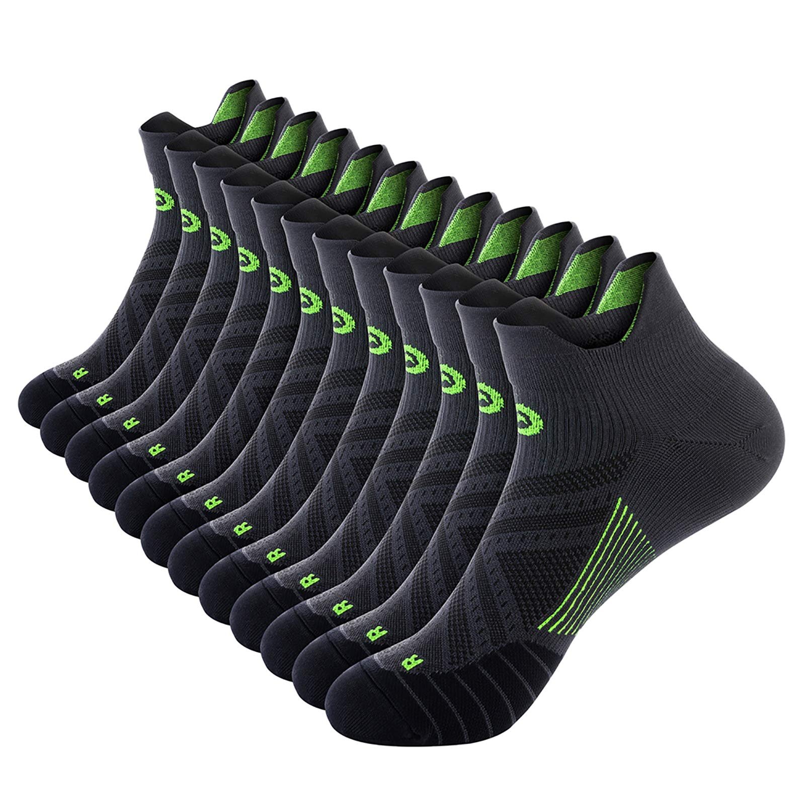 PAPLUS Ankle Compression Sock for Men and Women 2/4/6 Pairs, Low Cut Compression Running Sock with Ankle Support
