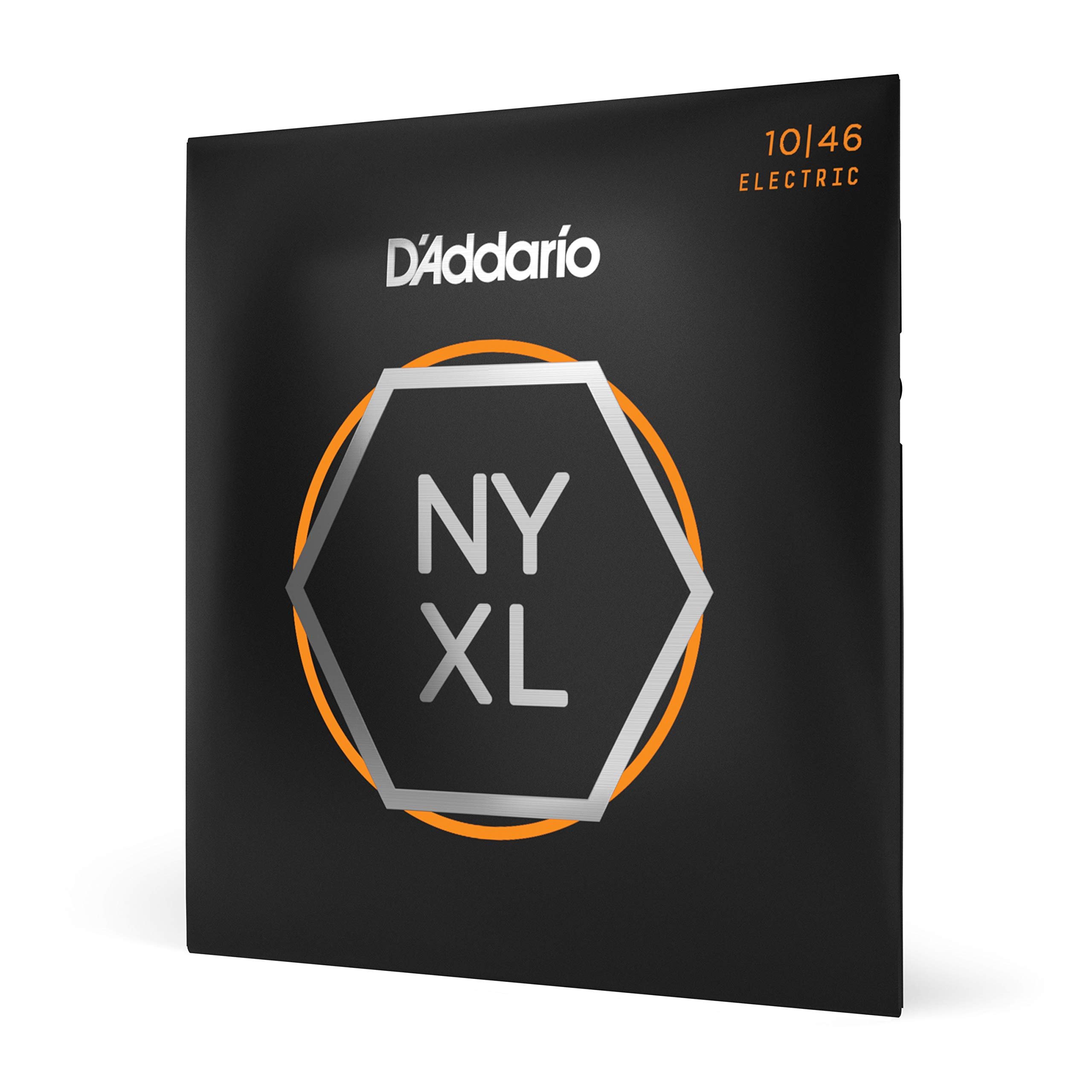 D'Addario Electric Guitar Strings, NYXL Nickel Plated, NYXL1046, Regular Light Gauge 10-46, 6-String Set, Pack of 1