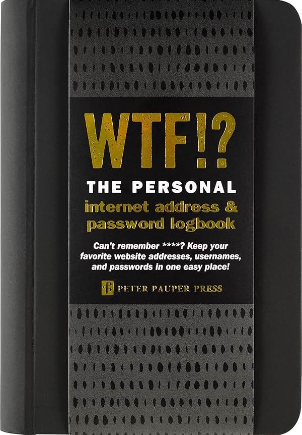 WTF? The Personal Internet Address & Password Organizer (with removable cover band!) - Product Image
