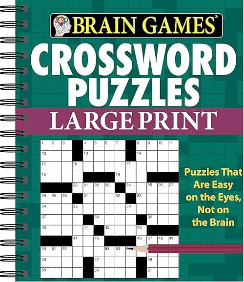 Brain Games - Crossword Puzzles - Large Print (Green) (Brain Games Large Print) - Product Image
